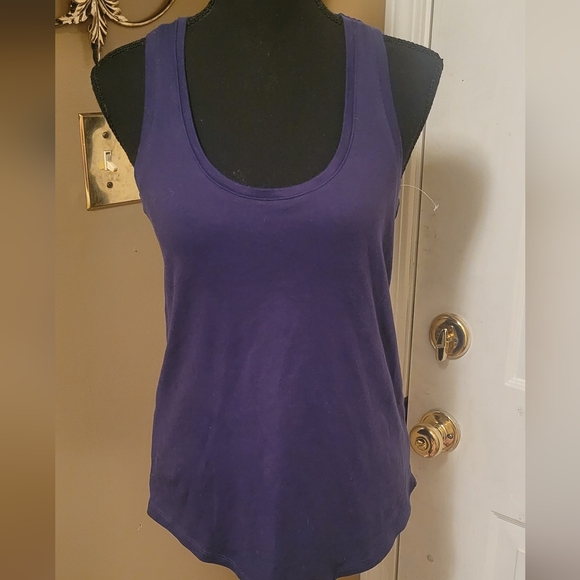 Women's Halston Athletic Navy Blue Racerback Tank Top - Picture 9 of 10